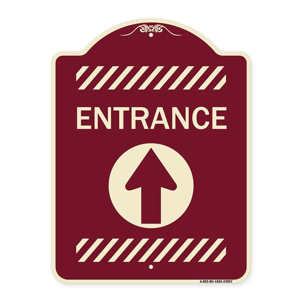Signmission Flex Post Entrance W/ Straight Ahead Arrowfor Flex Paddle Alum Sign, 18" L, 24" H, BU-1824-23957 A-DES-BU-1824-23957 - main